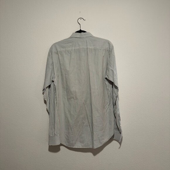 Theory Cotton Blend Long Sleeve Striped Button Up Shirt Size Medium - Picture 2 of 7